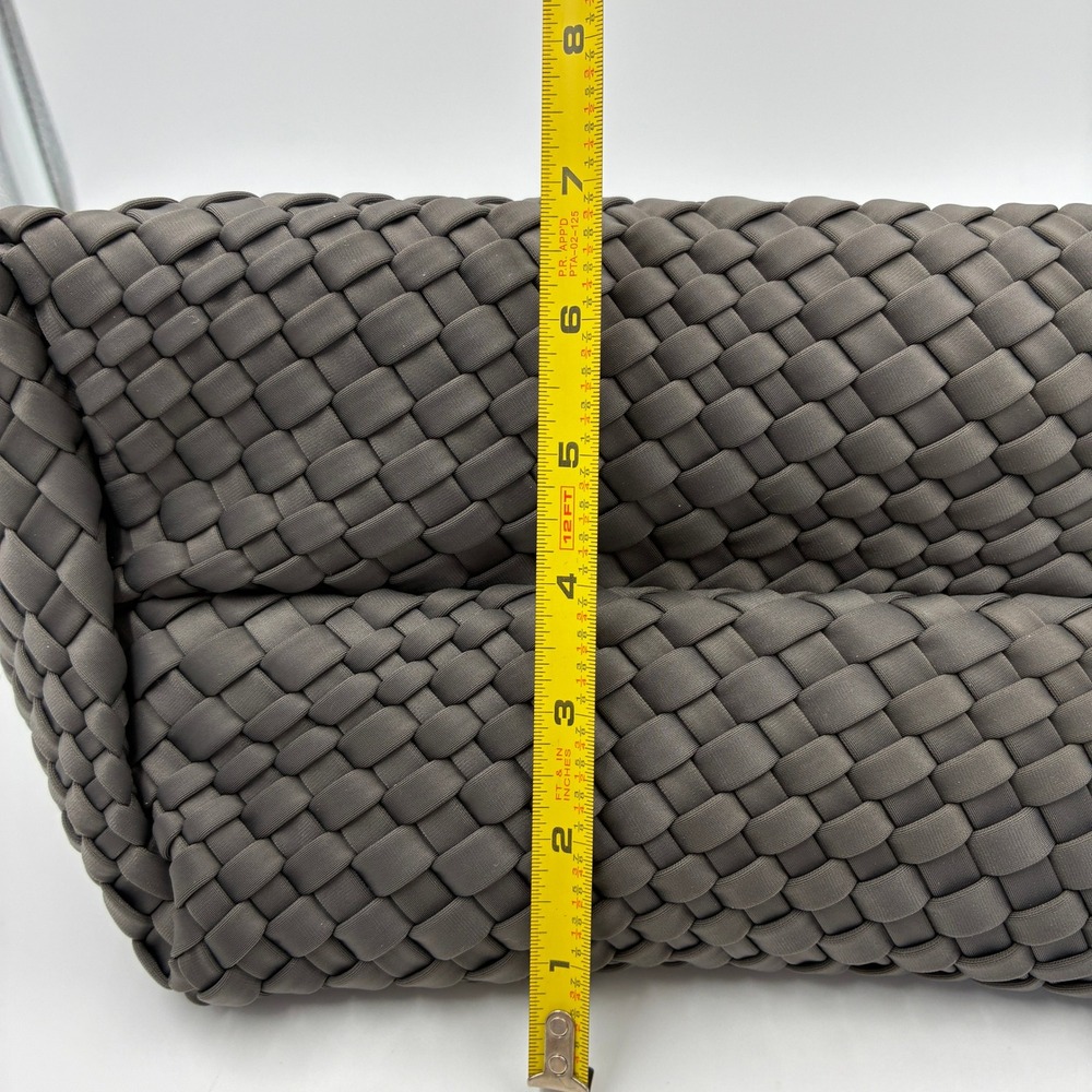 Bindya New York Handcrafted Woven Tote Bag Charcoal Grey Braided Handle NEW - Picture 13 of 13